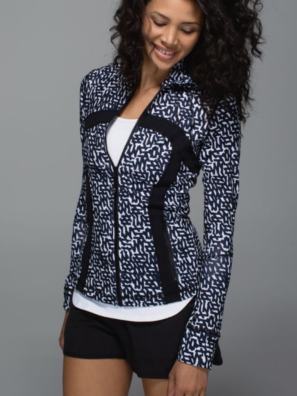 Lululemon Define Jacket Luon Net Pop White Black Size 2